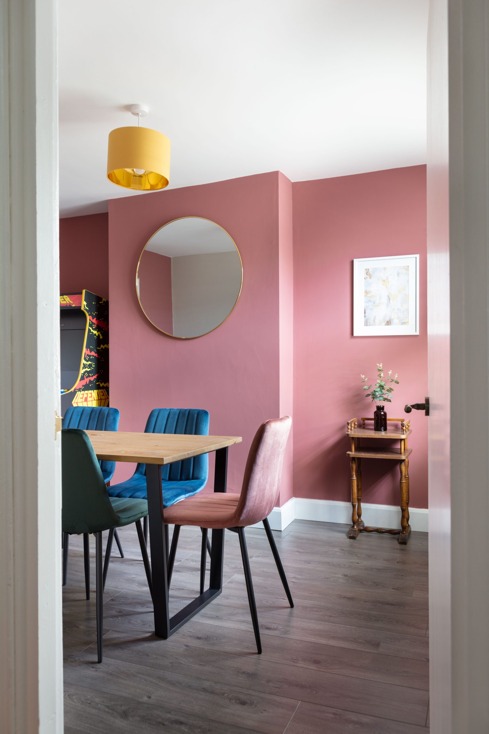 pink walls interior