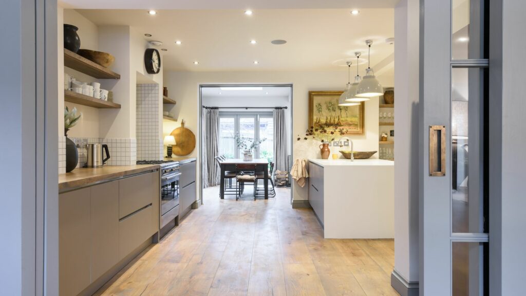 The spacious kitchen of Bristol Gardens found in Brighton - a luxury holiday property in Sussex. 