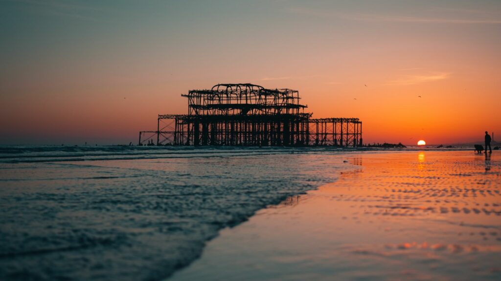 A sunset view of Brighton Pier - a must-visit when spending a weekend in Brighton.